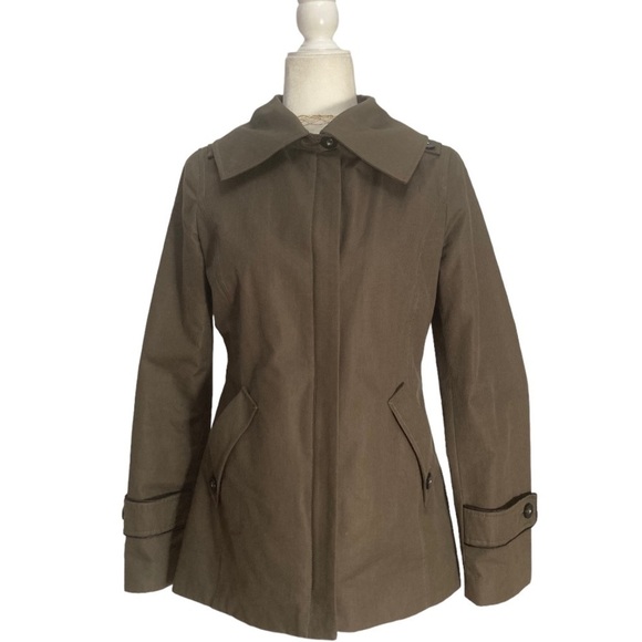 Soia & Kyo Jacket Women’s Brown Cotton Blend Zip Front with Storm Flap Jacket - Picture 11 of 12